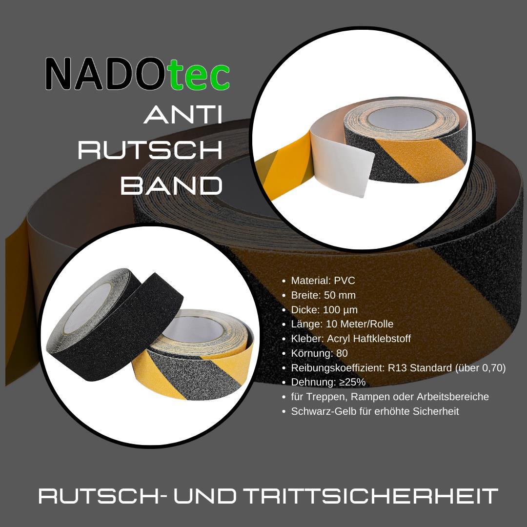 Anti Rutsch Band - 50 mm x 10 Meter Schwarz-Gelb